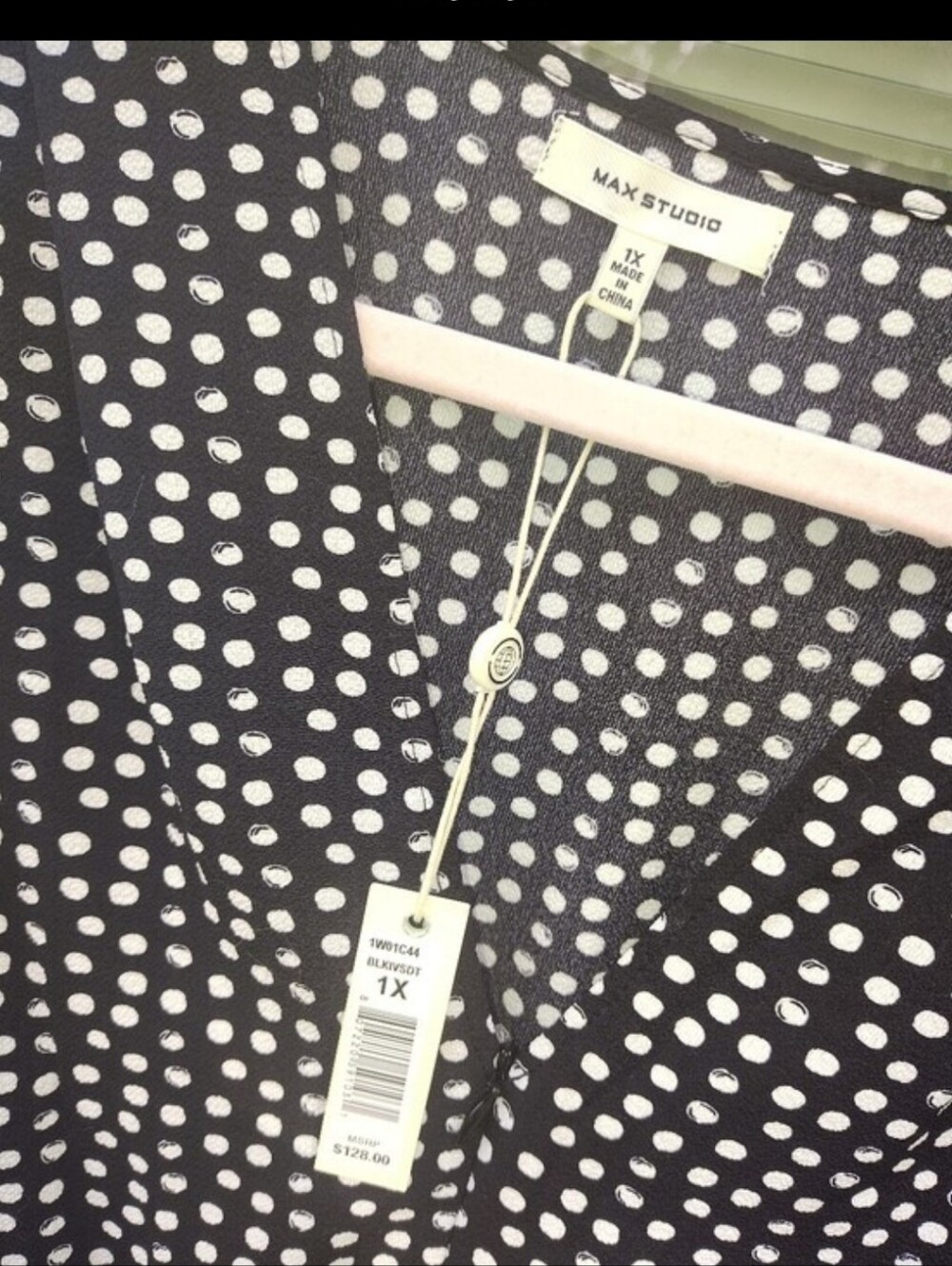 Jumpsuit 1X Black/White Dots Neutral Colors             Casual/Professional